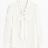 Front view of White Bow Blouse