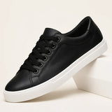 Three-quarter view of Black London Flat Trendy Sneakers