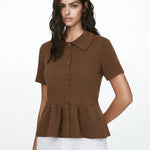 Bronze Breeze Top shown in a lifestyle setting