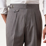 Close-up detail of Business Grey Trousers Herringbone, fabric detail