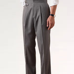 Close-up detail of Business Grey Trousers Herringbone