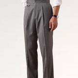 Close-up detail of Business Grey Trousers Herringbone