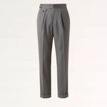Front view of Grey Business Grey Trousers Herringbone