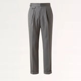 Front view of Grey Business Grey Trousers Herringbone