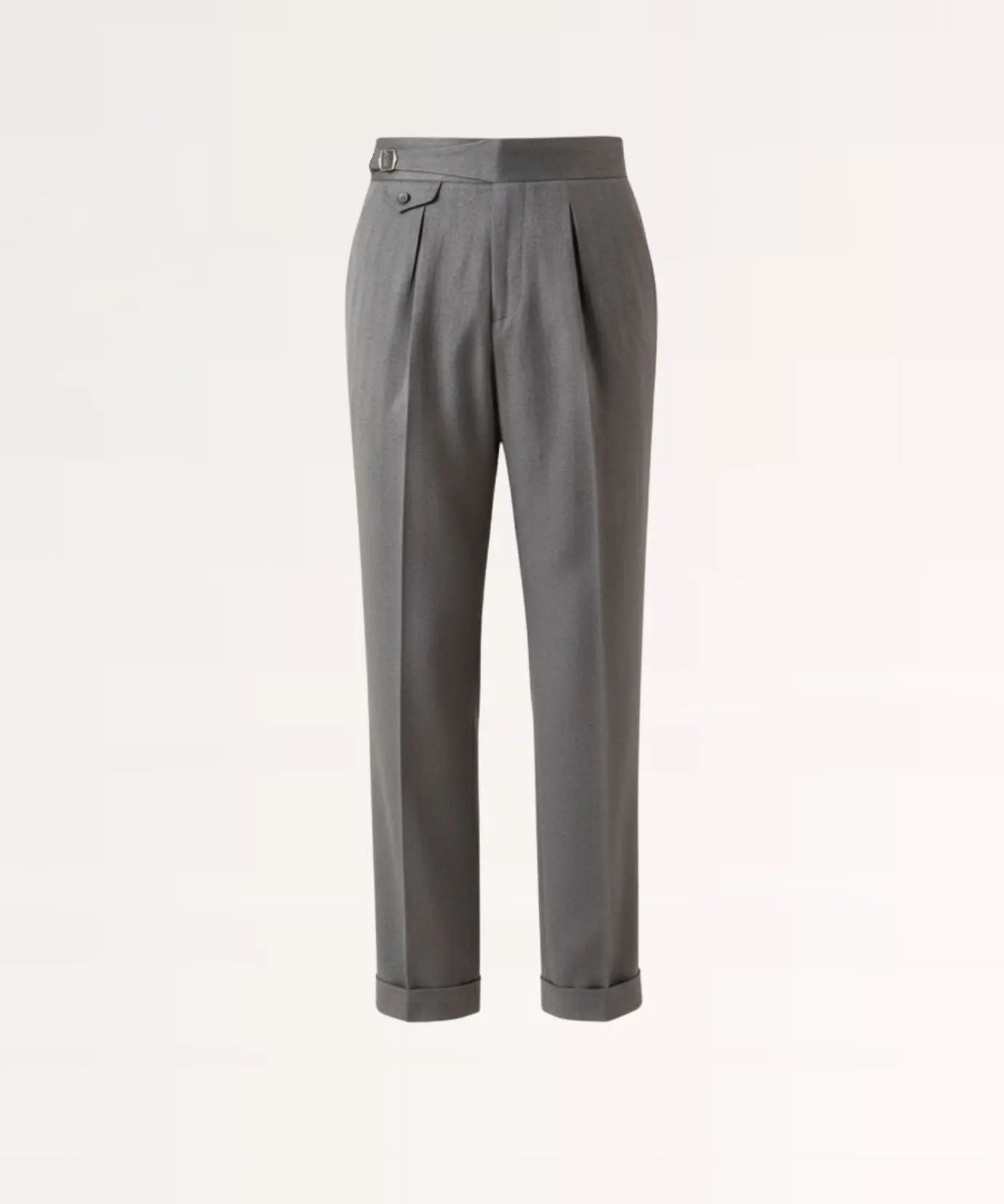 Front view of Grey Business Grey Trousers Herringbone