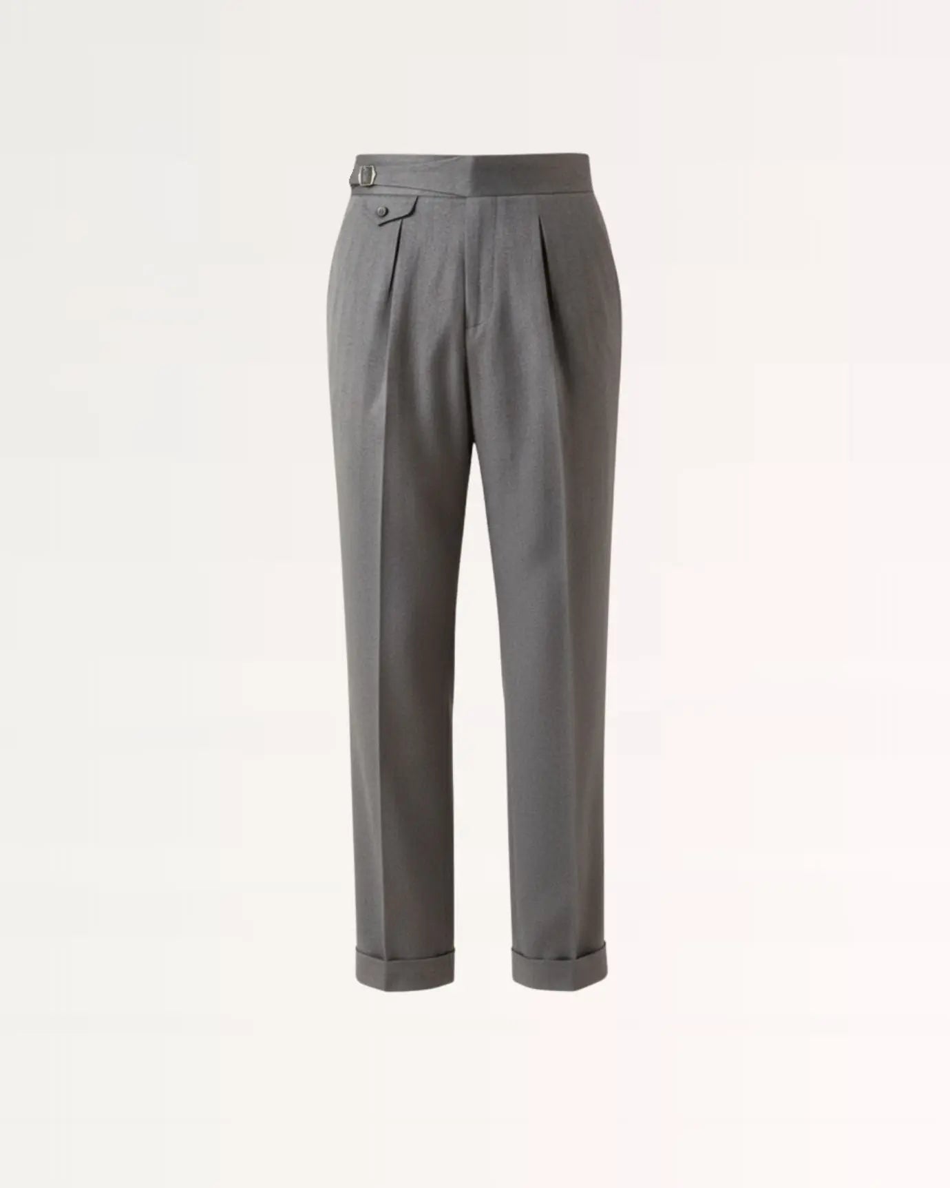 Front view of Grey Business Grey Trousers Herringbone