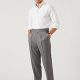Business Grey Trousers Herringbone shown in a lifestyle setting, alternate view