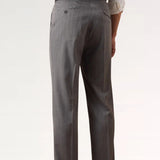 Business Grey Trousers Herringbone shown in a lifestyle setting, full length view