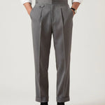 Business Grey Trousers Herringbone shown in a lifestyle setting