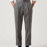 Business Grey Trousers Herringbone shown in a lifestyle setting