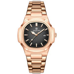 Front view of Gold/Black Business Wristwatch
