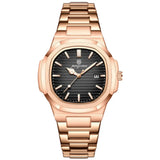 Front view of Gold/Black Business Wristwatch