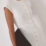 Close-up detail of Button Belle Dress