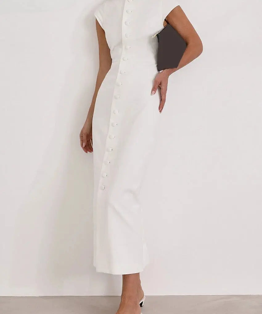 Button Belle Dress shown in a lifestyle setting