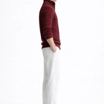 Cable Knit Half-Zip Sweater shown in a lifestyle setting, cropped view