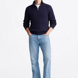 Cable Knit Half-Zip Sweater shown in a lifestyle setting