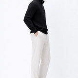 Side view of Cable Knit Half-Zip Sweater, alternate angle