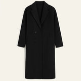 Front view of Black Calderin Coat