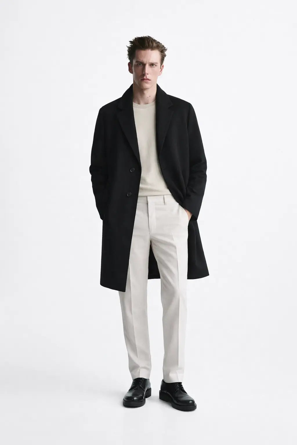 Calderin Coat shown in a lifestyle setting