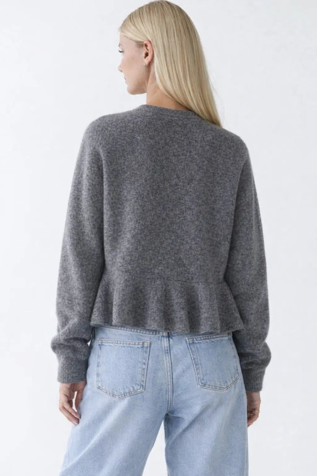 Back view of Camille Volant Cardigan