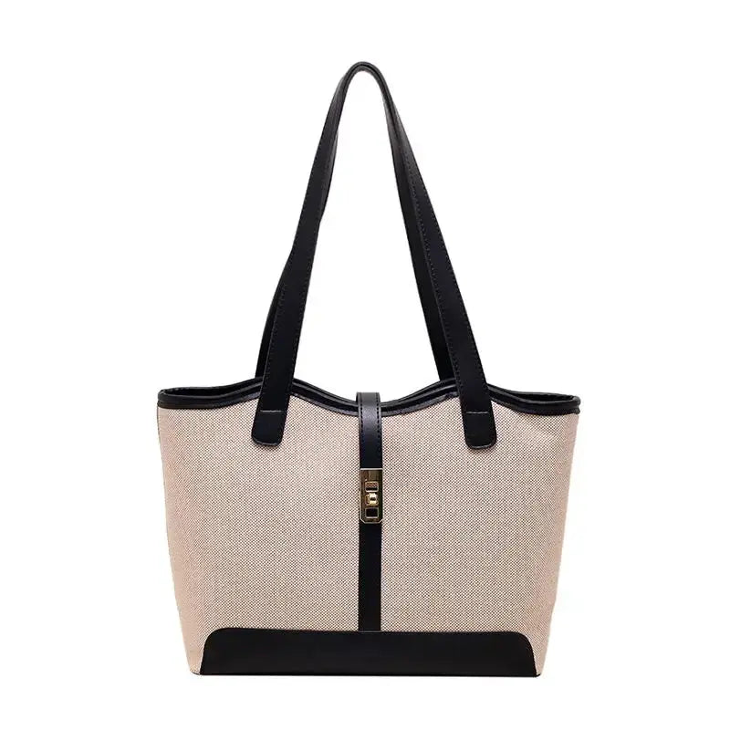 Front view of Black Canvas Zipper Bag