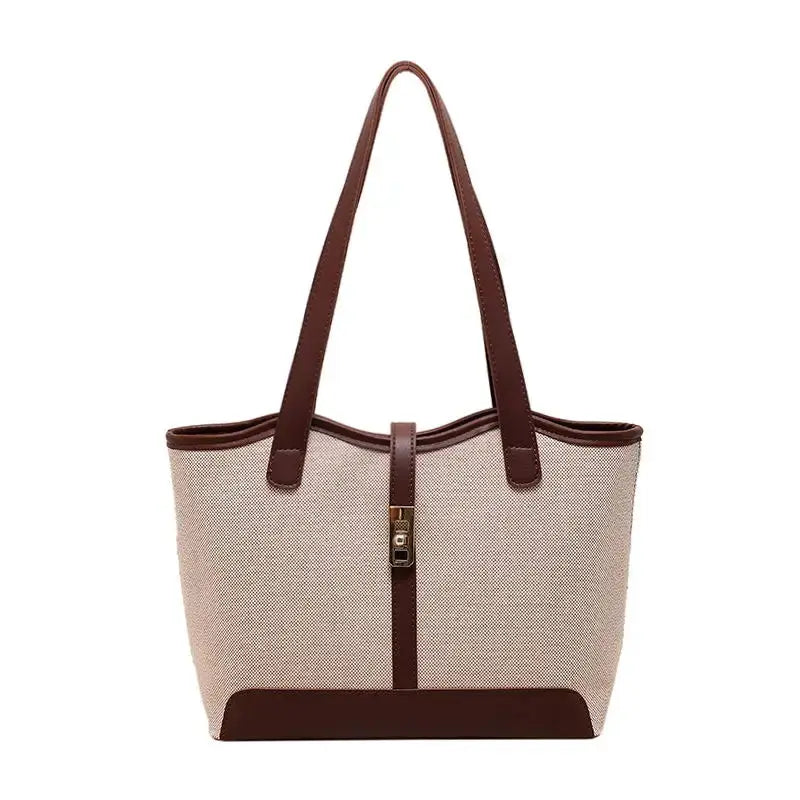 Front view of Chocolate Canvas Zipper Bag