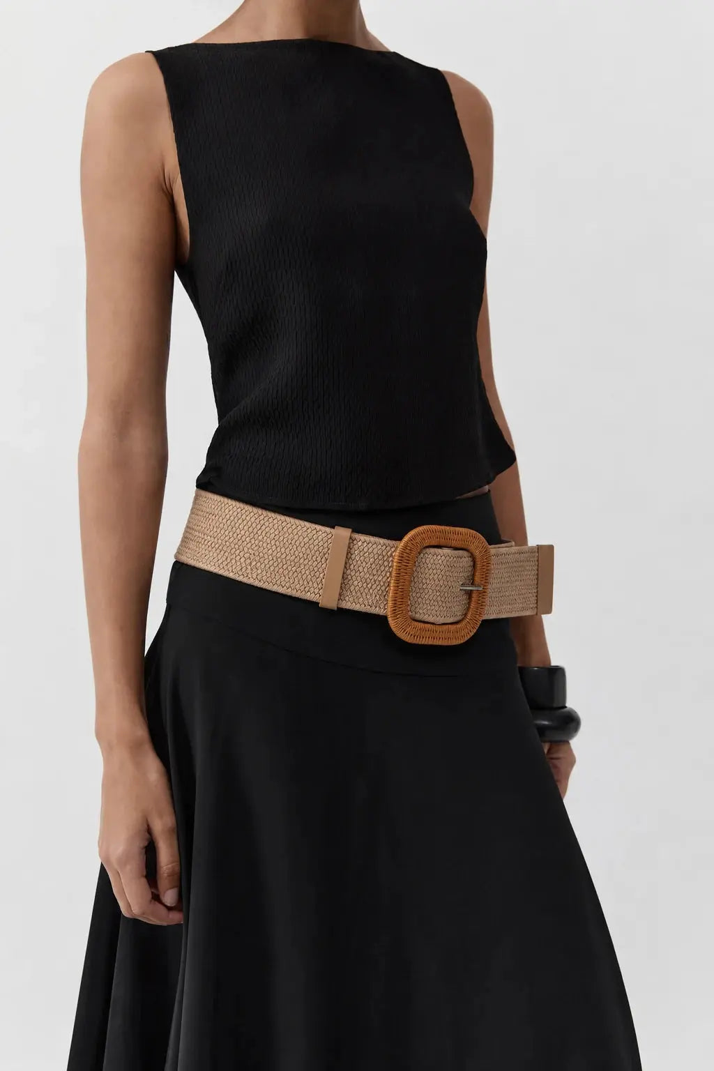 Capanzo Belt shown in a lifestyle setting, cropped view