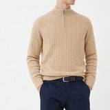 Back view of Cashmere Wool Zip Pullover, alternate view