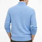 Back view of Cashmere Wool Zip Pullover