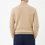 Front view of Cashmere Wool Zip Pullover, alternate view