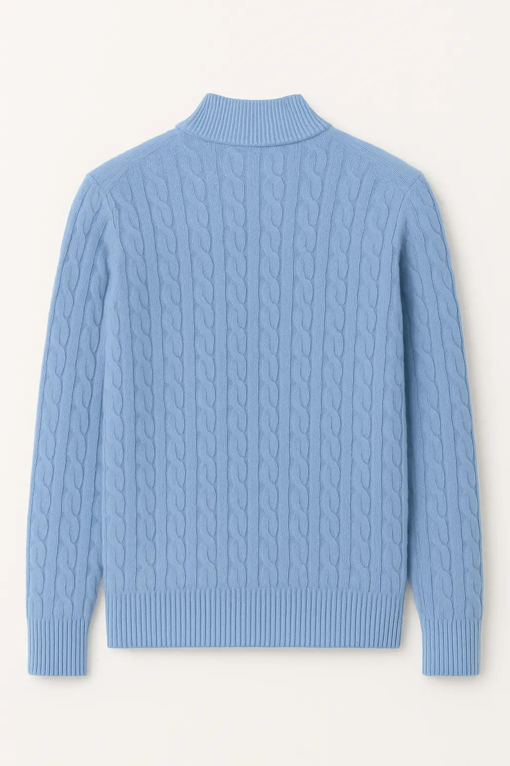 Front view of Cashmere Wool Zip Pullover