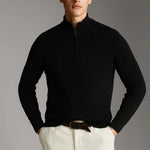 Cashmere Wool Zip Pullover shown in a lifestyle setting, alternate view