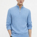 Cashmere Wool Zip Pullover shown in a lifestyle setting