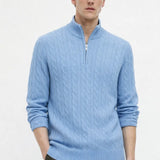 Cashmere Wool Zip Pullover shown in a lifestyle setting