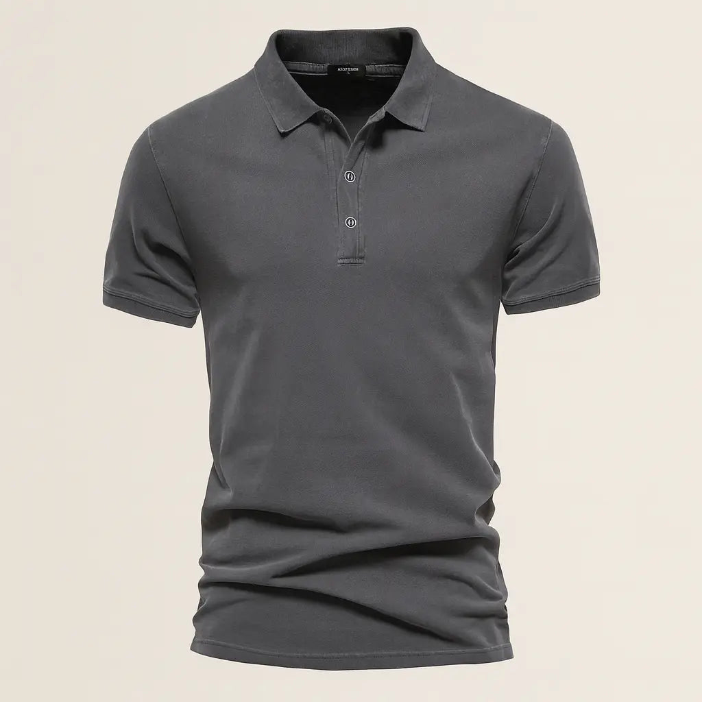 Front view of Dark Grey Men’s Casual Polo Shirt