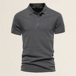 Front view of Dark Grey Men’s Casual Polo Shirt