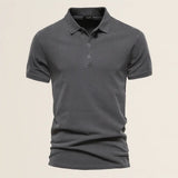Front view of Dark Grey Men’s Casual Polo Shirt