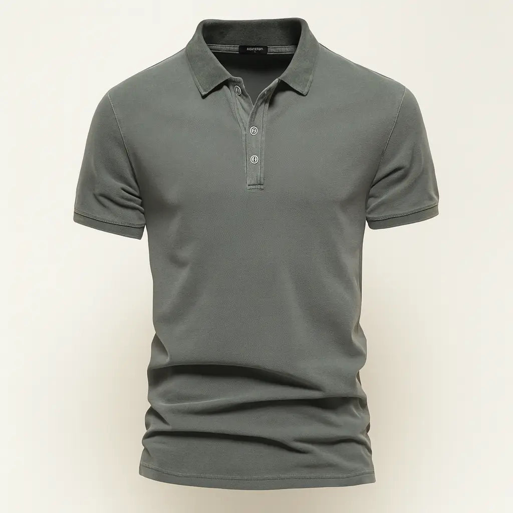 Front view of Green Men’s Casual Polo Shirt