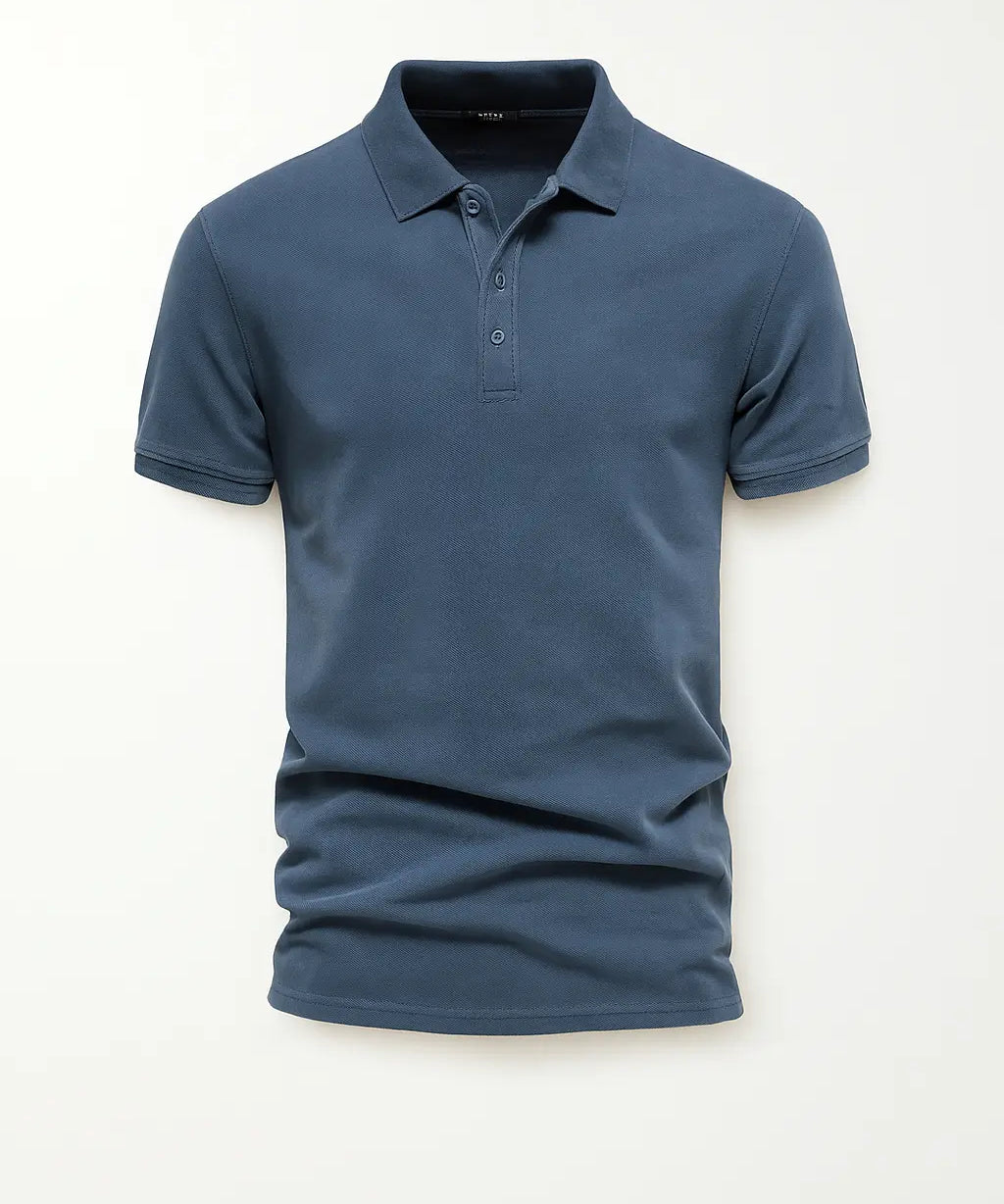 Front view of Navy Blue Men’s Casual Polo Shirt