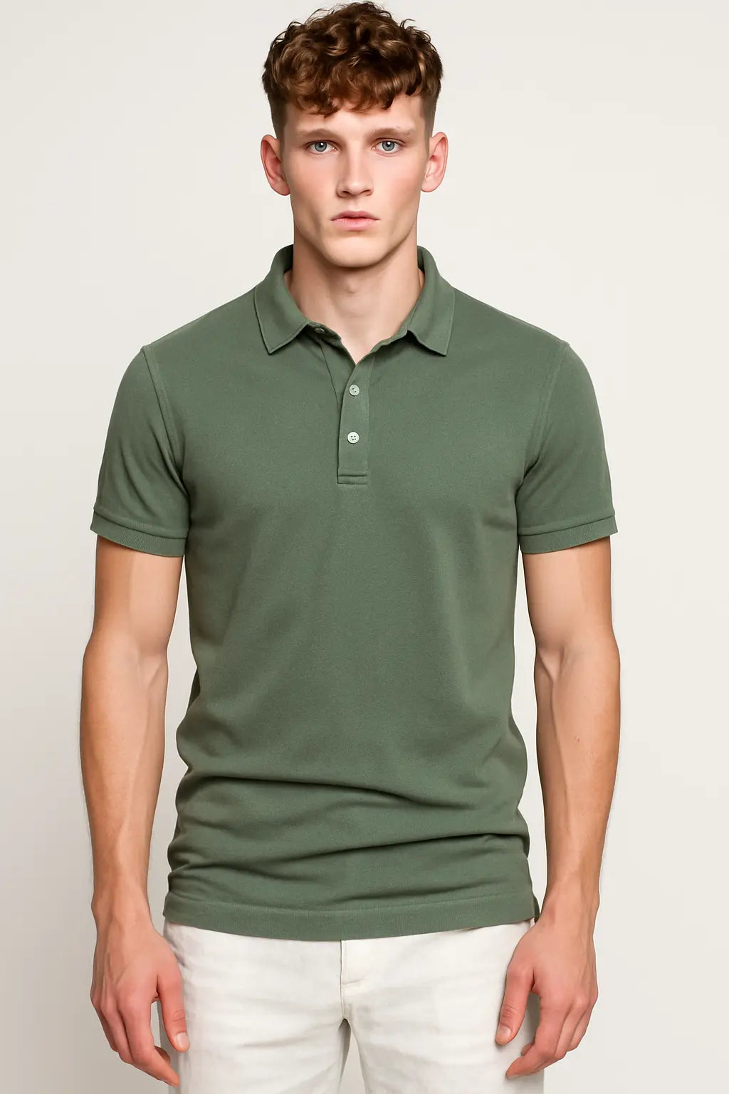 Men’s Casual Polo Shirt shown in a lifestyle setting, alternate view