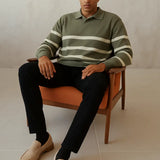 Casual Striped Sweater shown in a lifestyle setting, alternate view