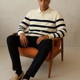 Casual Striped Sweater shown in a lifestyle setting