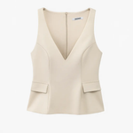 Front view of Beige Celine Top