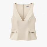 Front view of Beige Celine Top