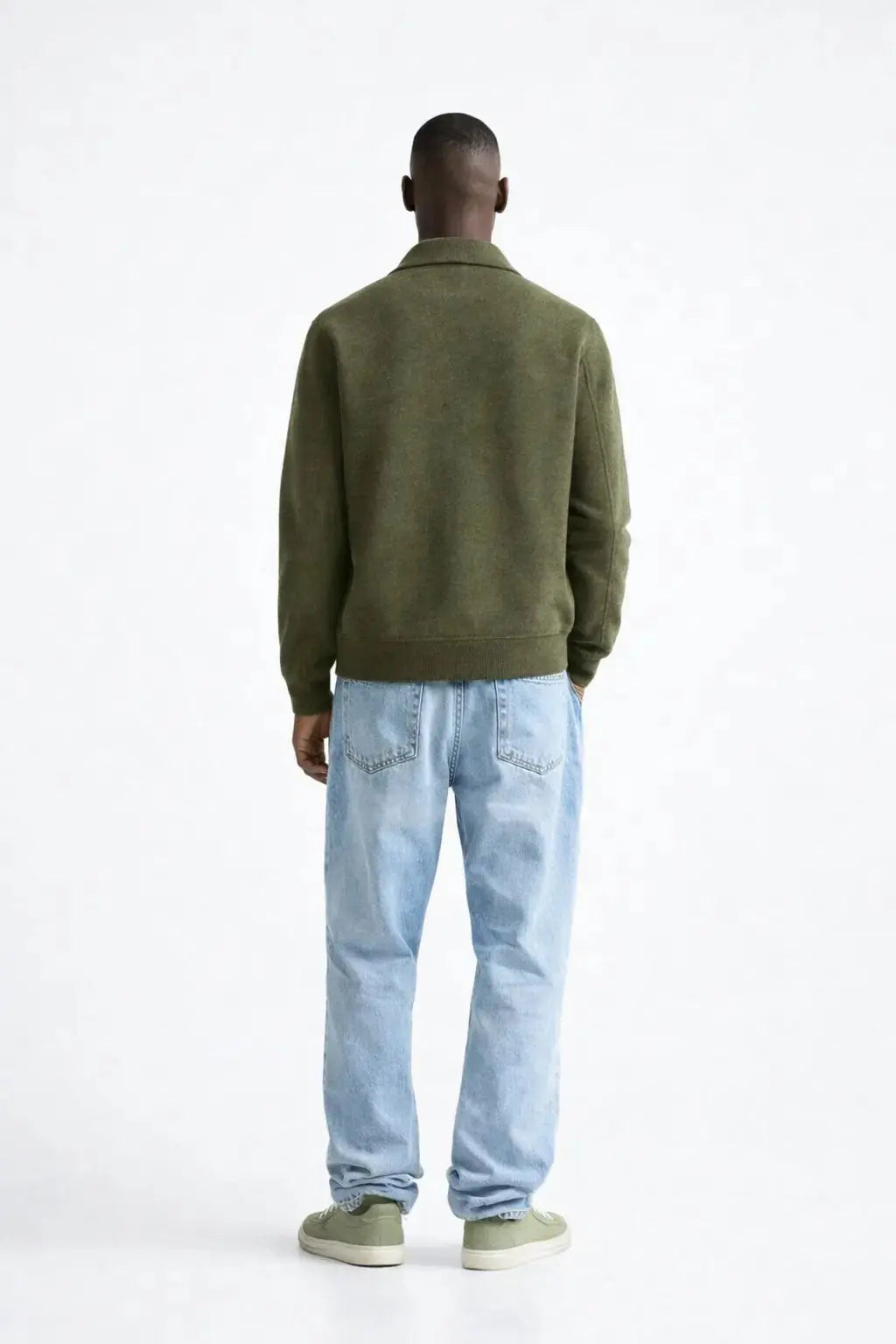 Back view of Cesare Full Zip Sweater, alternate view