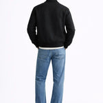 Back view of Cesare Full Zip Sweater, close up