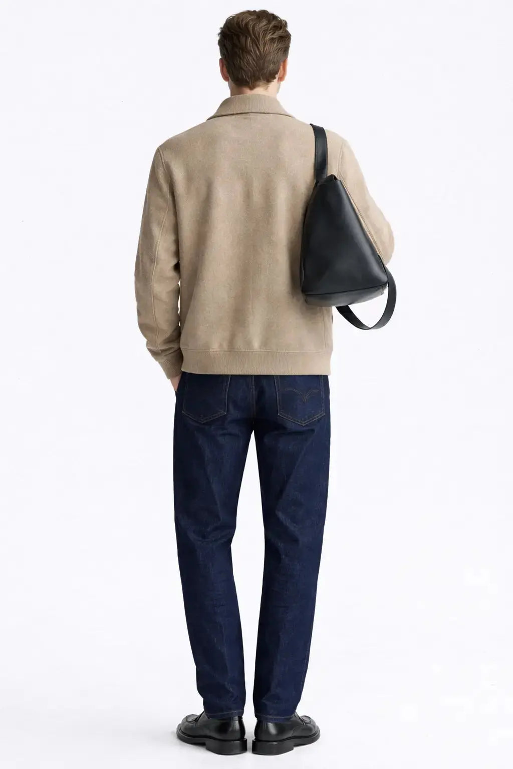 Back view of Cesare Full Zip Sweater, full view