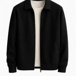Front view of Black Cesare Full Zip Sweater