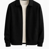 Front view of Black Cesare Full Zip Sweater