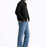 Side view of Cesare Full Zip Sweater, close up
